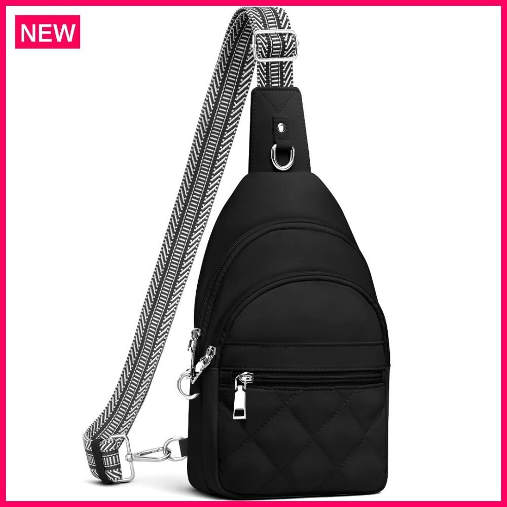Anti-Theft RFID Sling Bag, Waterproof Nylon Crossbody Purse for Travel